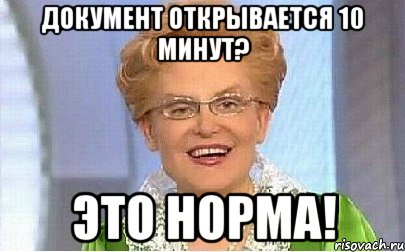 Документ открывается 10 минут? Это норма!, Мем Это норма