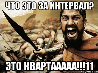 Что это за интервал? Это КВАРТААААА!!!11, Мем Это Спарта