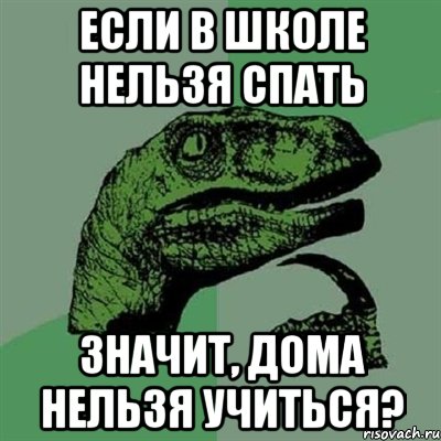 Если в школе нельзя спать значит, дома нельзя учиться?, Мем Филосораптор