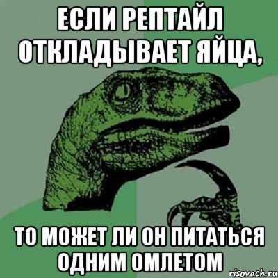 Если Рептайл откладывает яйца, то может ли он питаться одним омлетом, Мем Филосораптор