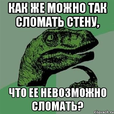 Как же можно так сломать стену, что ее невозможно сломать?, Мем Филосораптор