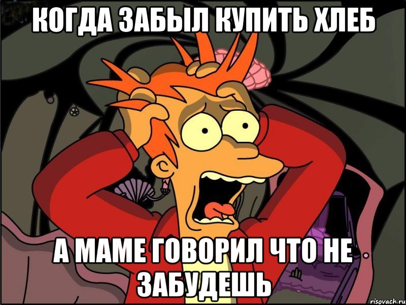 Когда забыл купить хлеб А маме говорил что не забудешь, Мем Фрай в панике