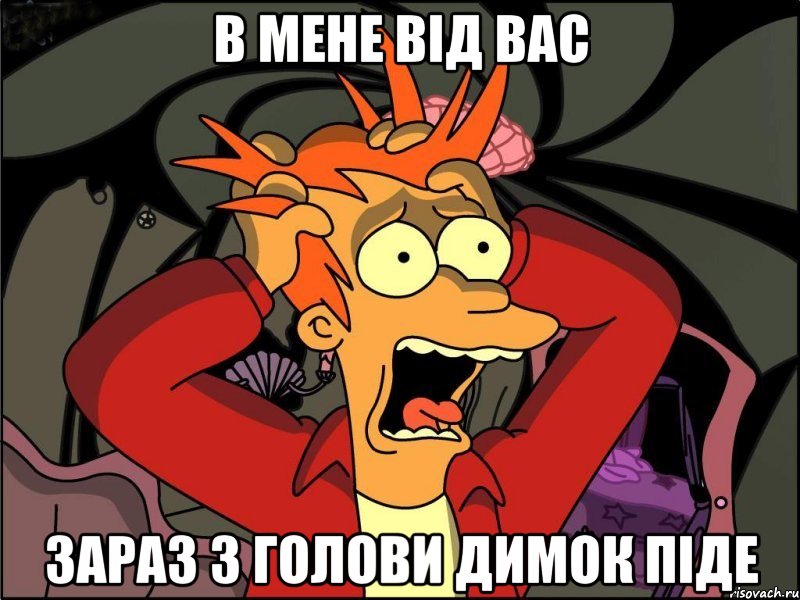 В МЕНЕ ВІД ВАС ЗАРАЗ З ГОЛОВИ ДИМОК ПІДЕ, Мем Фрай в панике