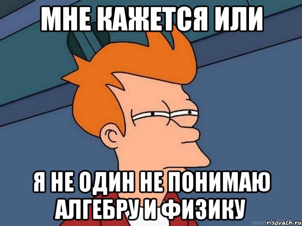 мне кажется или я не один не понимаю алгебру и физику, Мем  Фрай (мне кажется или)