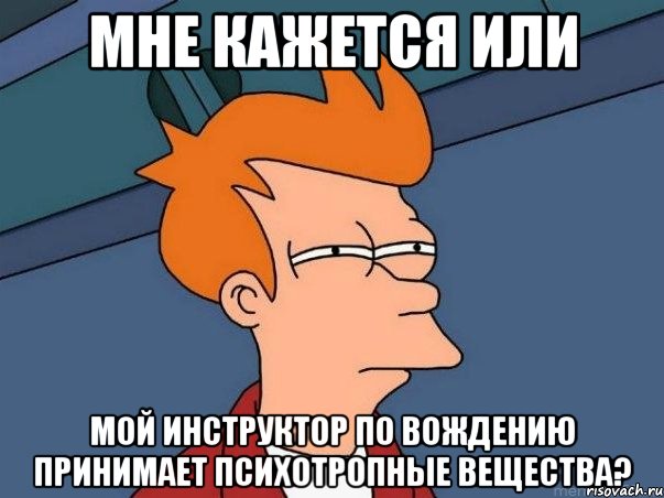 мне кажется или мой инструктор по вождению принимает психотропные вещества?, Мем  Фрай (мне кажется или)