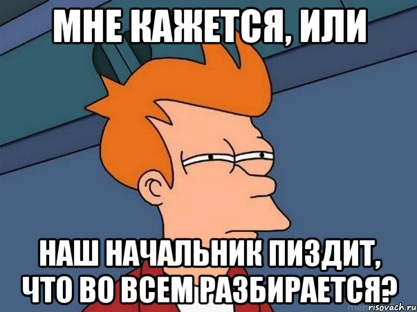 Мне кажется, или наш начальник пиздит, что во всем разбирается?, Мем  Фрай (мне кажется или)