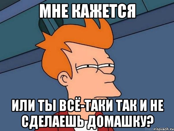 МНЕ КАЖЕТСЯ ИЛИ ТЫ ВСЁ-ТАКИ ТАК И НЕ СДЕЛАЕШЬ ДОМАШКУ?, Мем  Фрай (мне кажется или)