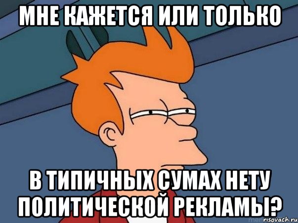 МНЕ КАЖЕТСЯ ИЛИ ТОЛЬКО В ТИПИЧНЫХ СУМАХ НЕТУ ПОЛИТИЧЕСКОЙ РЕКЛАМЫ?, Мем  Фрай (мне кажется или)