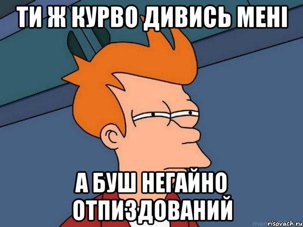 ти ж курво дивись мені а буш негайно отпиздований, Мем  Фрай (мне кажется или)