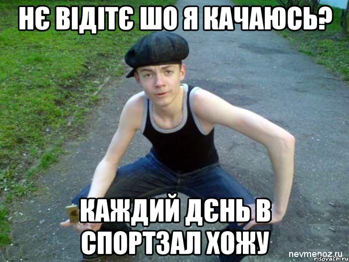 НЄ ВІДІТЄ ШО Я КАЧАЮСЬ? КАЖДИЙ ДЄНЬ В СПОРТЗАЛ ХОЖУ, Мем Чоткый гопник