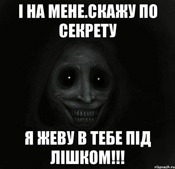 І на мене.скажу по секрету я жеву в тебе під лішком!!!, Мем Ночной гость