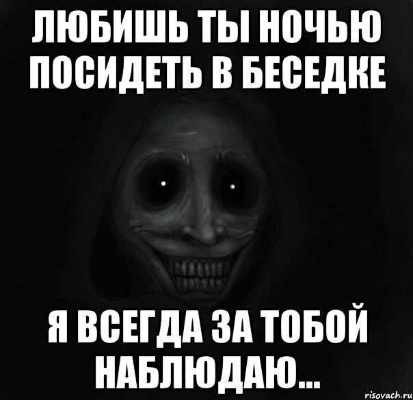 любишь ты ночью посидеть в беседке я всегда за тобой наблюдаю..., Мем Ночной гость