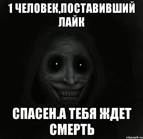 1 человек,поставивший Лайк спасен.А ТЕБЯ ждет смерть, Мем Ночной гость