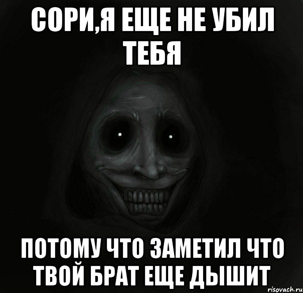 Сори,я еще не убил тебя потому что заметил что твой брат еще дышит, Мем Ночной гость