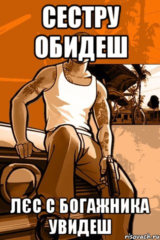 Сестру обидеш лєс с богажника увидеш, Мем GTA