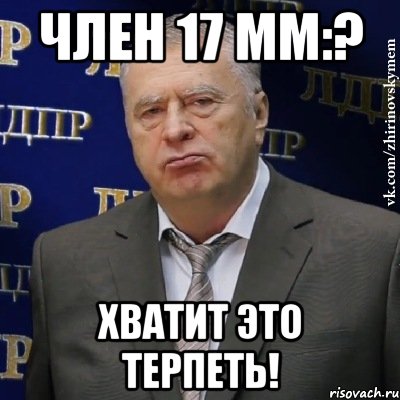 Член 17 мм:? ХВАТИТ это терпеть!, Мем Хватит это терпеть (Жириновский)