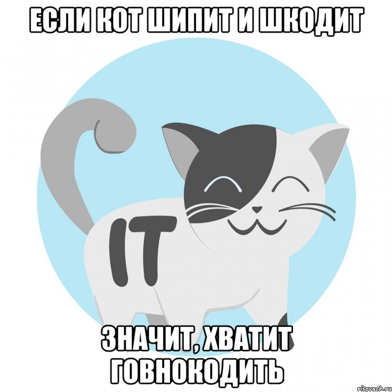 если кот шипит и шкодит значит, хватит говнокодить