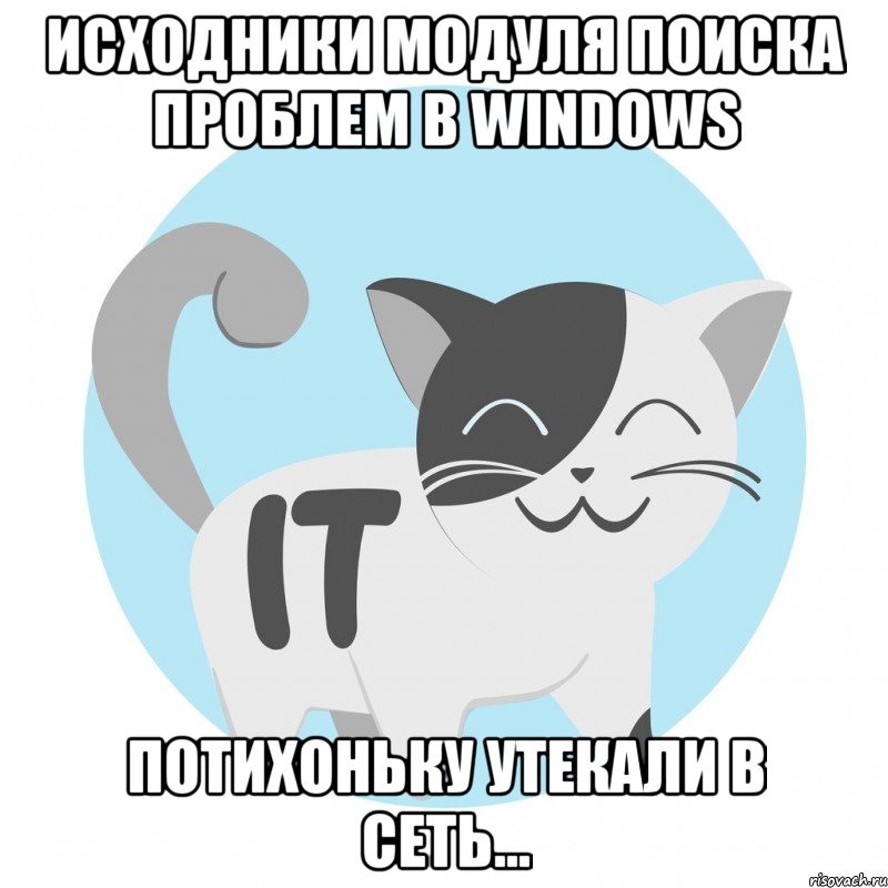 Исходники модуля поиска проблем в Windows потихоньку утекали в Сеть...
