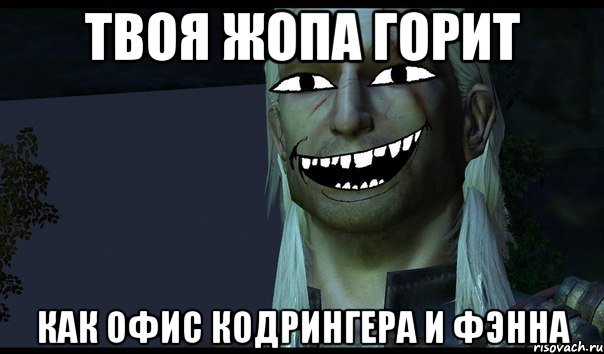 Твоя жопа горит как офис Кодрингера и Фэнна, Мем e