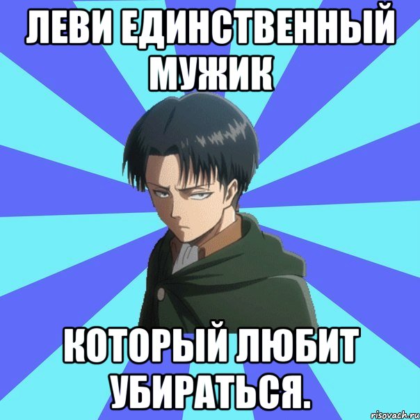 Леви единственный мужик который любит убираться.