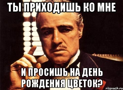 Ты приходишь ко мне И просишь на день рождения цветок?, Мем крестный отец