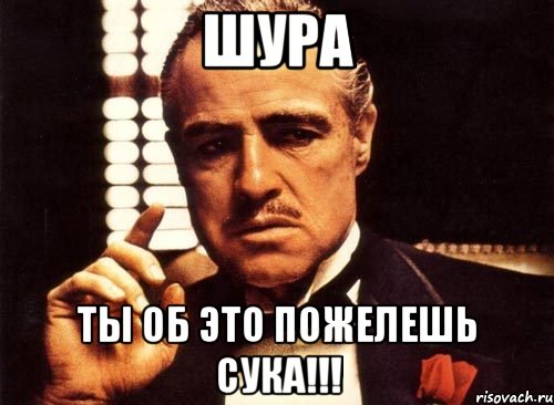 Шура Ты об это пожелешь сука!!!, Мем крестный отец