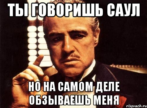 ты говоришь саул но на самом деле обзываешь меня, Мем крестный отец