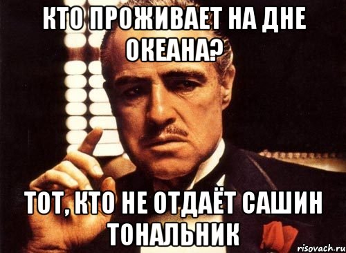 Кто проживает на дне океана? Тот, кто не отдаёт Сашин тональник, Мем крестный отец