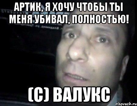 Артик, я хочу чтобы ты меня убивал, полностью! (с) Валукс, Мем Ломай меня полностью