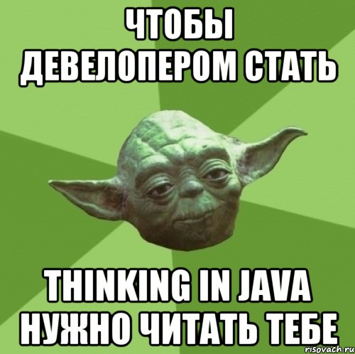 Чтобы девелопером стать Thinking in java нужно читать тебе, Мем Мастер Йода