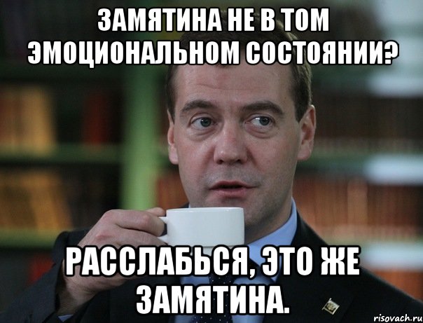 Замятина не в том эмоциональном состоянии? Расслабься, это же Замятина., Мем Медведев спок бро