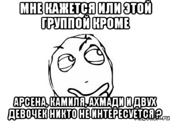 Мне кажется или этой группой кроме Арсена, Камиля, Ахмади и двух девочек никто не интересуется ?, Мем Мне кажется или