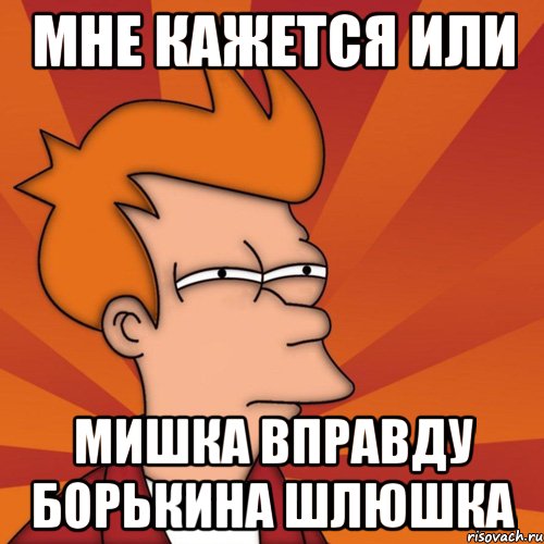 Мне кажется или Мишка вправду борькина шлюшка