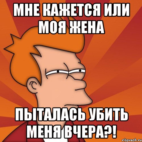 Мне кажется или моя жена Пыталась убить меня вчера?!, Мем Мне кажется или (Фрай Футурама)