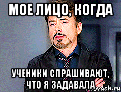 МОЕ ЛИЦО, КОГДА ученики спрашивают, что я задавала