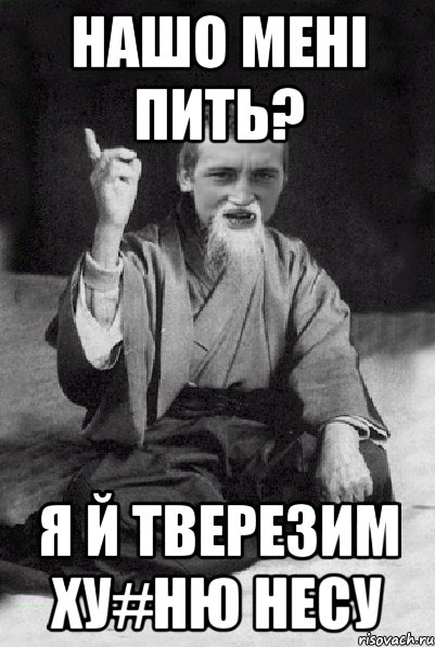 Нашо мені пить? Я й тверезим ху#ню несу, Мем Мудрий паца