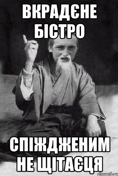 вкрадєне бістро спіждженим не щітаєця, Мем Мудрий паца