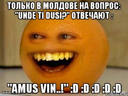 Только в Молдове на вопрос: "unde ti dusi?" отвечают : "amus vin..!" :D :D :D :D :D, Мем Надоедливый апельсин