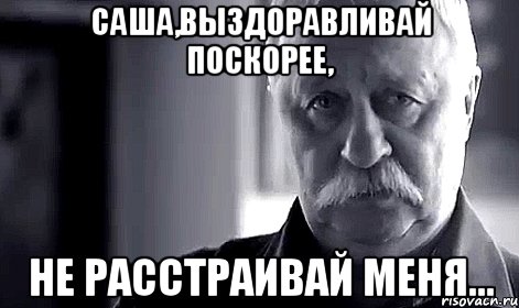 Саша,выздоравливай поскорее, Не расстраивай меня..., Мем Не огорчай Леонида Аркадьевича