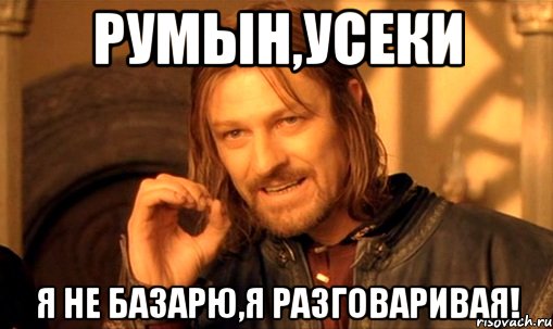 Румын,усеки Я не базарю,я разговаривая!, Мем Нельзя просто так взять и (Боромир мем)