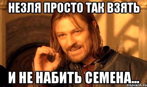 Незля просто так взять и не набить Семена..., Мем Нельзя просто так взять и (Боромир мем)