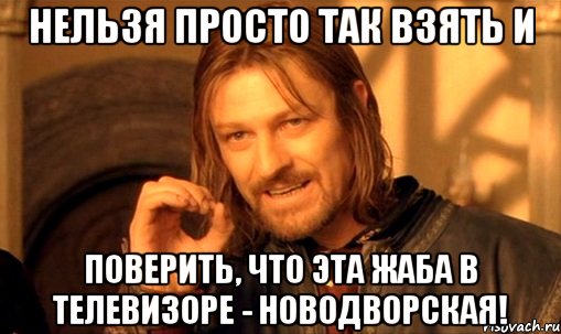 Нельзя просто так взять и поверить, что эта жаба в телевизоре - Новодворская!, Мем Нельзя просто так взять и (Боромир мем)