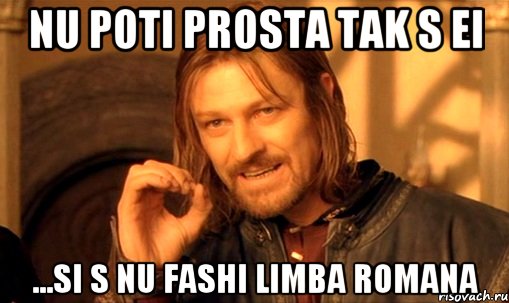 NU POTI PROSTA TAK S EI ...SI S NU FASHI LIMBA ROMANA, Мем Нельзя просто так взять и (Боромир мем)