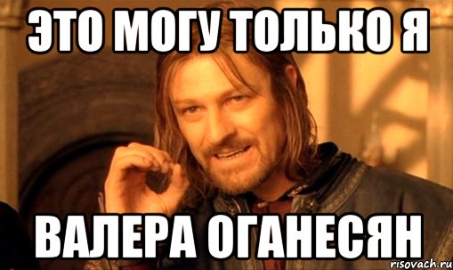 ЭТО МОГУ ТОЛЬКО Я ВАЛЕРА ОГАНЕСЯН, Мем Нельзя просто так взять и (Боромир мем)