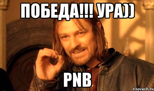 ПОБЕДА!!! Ура)) PNB, Мем Нельзя просто так взять и (Боромир мем)