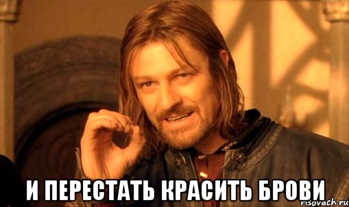  и перестать красить брови, Мем Нельзя просто так взять и (Боромир мем)