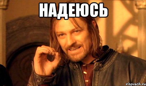 Надеюсь , Мем Нельзя просто так взять и (Боромир мем)