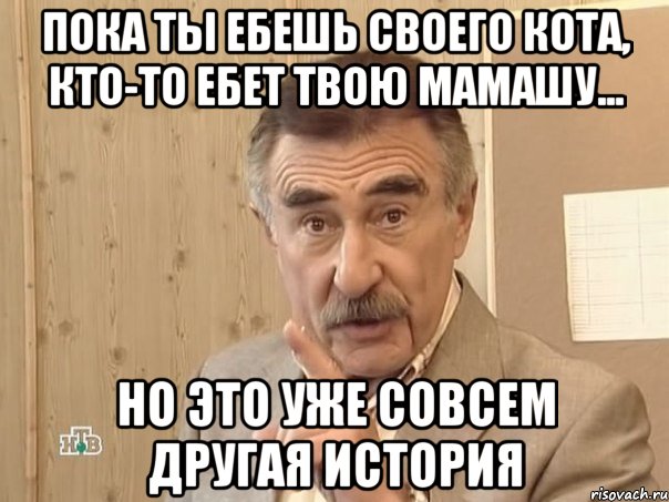 Пока ты ебешь своего кота, кто-то ебет твою мамашу... Но это уже совсем другая история, Мем Каневский (Но это уже совсем другая история)