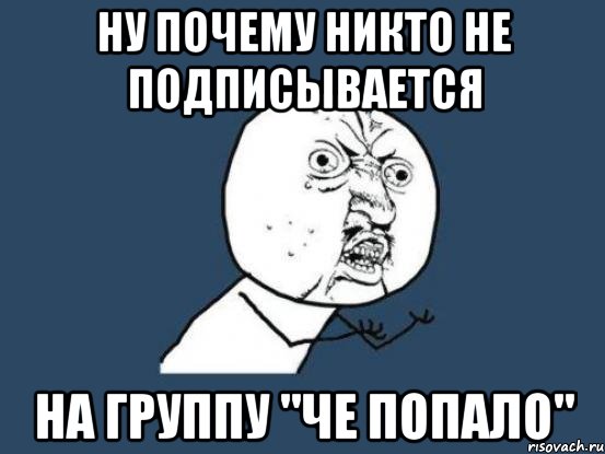 НУ ПОЧЕМУ НИКТО НЕ ПОДПИСЫВАЕТСЯ На группу "Че попало", Мем Ну почему