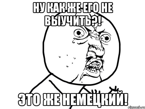 НУ КАК ЖЕ ЕГО НЕ ВЫУЧИТЬ?! ЭТО ЖЕ НЕМЕЦКИЙ!, Мем Ну почему (белый фон)